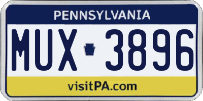 PA license plate MUX3896