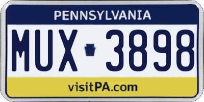 PA license plate MUX3898