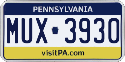 PA license plate MUX3930