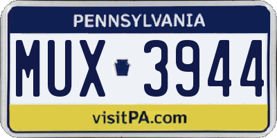 PA license plate MUX3944