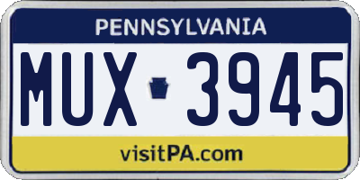 PA license plate MUX3945
