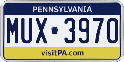 PA license plate MUX3970