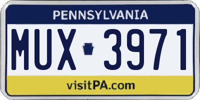 PA license plate MUX3971