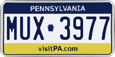 PA license plate MUX3977