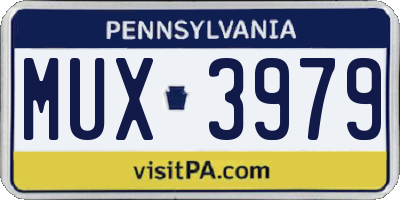 PA license plate MUX3979