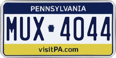 PA license plate MUX4044