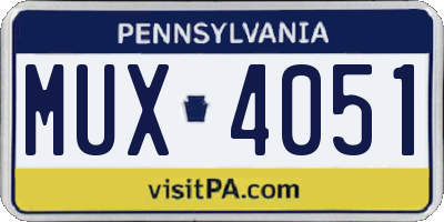 PA license plate MUX4051