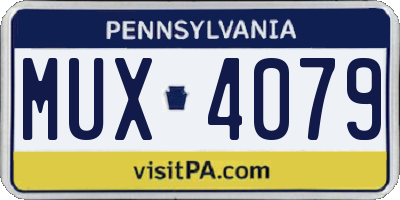 PA license plate MUX4079