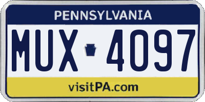 PA license plate MUX4097