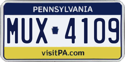 PA license plate MUX4109