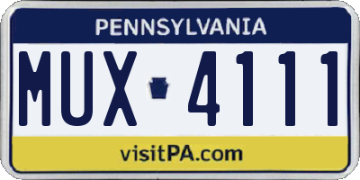 PA license plate MUX4111