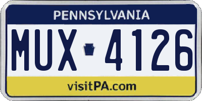 PA license plate MUX4126