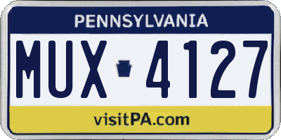 PA license plate MUX4127