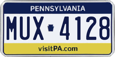 PA license plate MUX4128