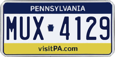 PA license plate MUX4129