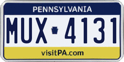 PA license plate MUX4131