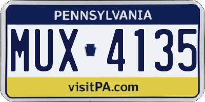 PA license plate MUX4135