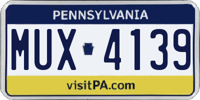 PA license plate MUX4139