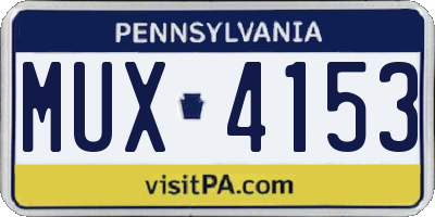 PA license plate MUX4153