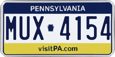 PA license plate MUX4154