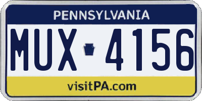 PA license plate MUX4156