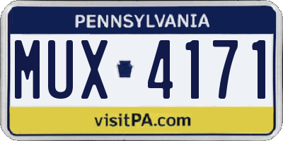 PA license plate MUX4171