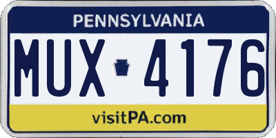 PA license plate MUX4176
