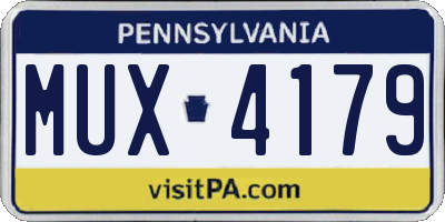 PA license plate MUX4179