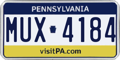 PA license plate MUX4184