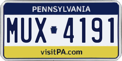 PA license plate MUX4191