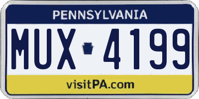 PA license plate MUX4199