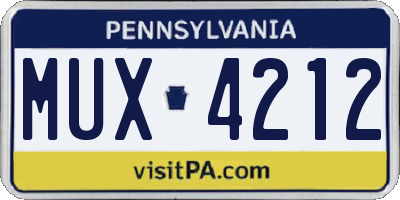 PA license plate MUX4212