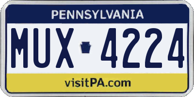 PA license plate MUX4224