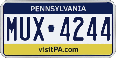 PA license plate MUX4244