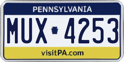 PA license plate MUX4253