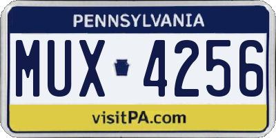 PA license plate MUX4256
