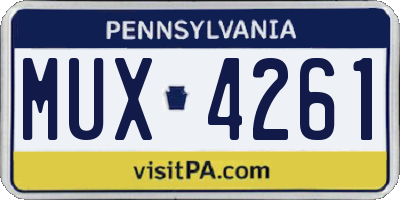 PA license plate MUX4261