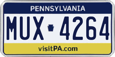 PA license plate MUX4264
