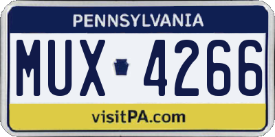 PA license plate MUX4266