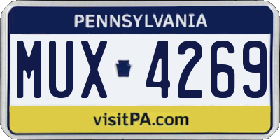 PA license plate MUX4269