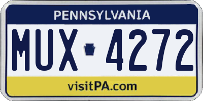 PA license plate MUX4272
