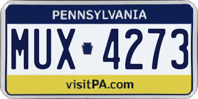 PA license plate MUX4273