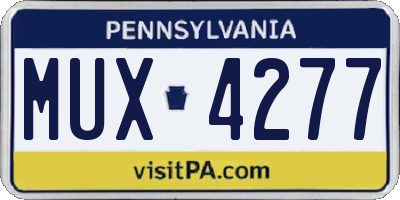 PA license plate MUX4277
