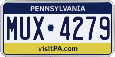 PA license plate MUX4279