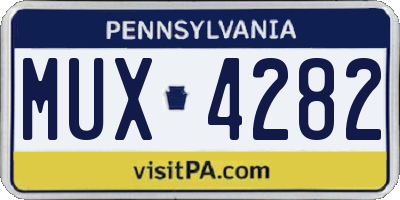 PA license plate MUX4282