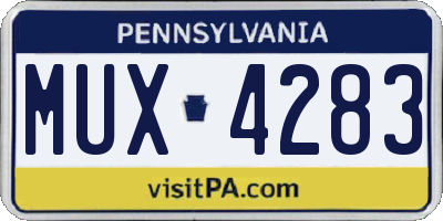 PA license plate MUX4283