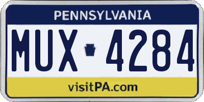 PA license plate MUX4284