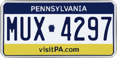 PA license plate MUX4297