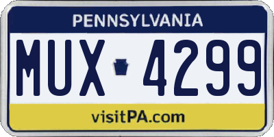 PA license plate MUX4299