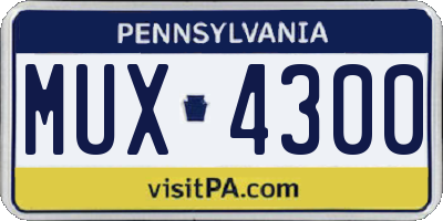 PA license plate MUX4300